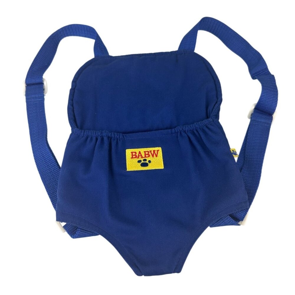 Build-a-Bear Blue Stuffed Animal Backpack Carrier Blue Toy Accessory Fabric VTG